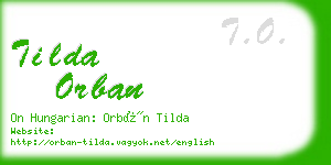tilda orban business card